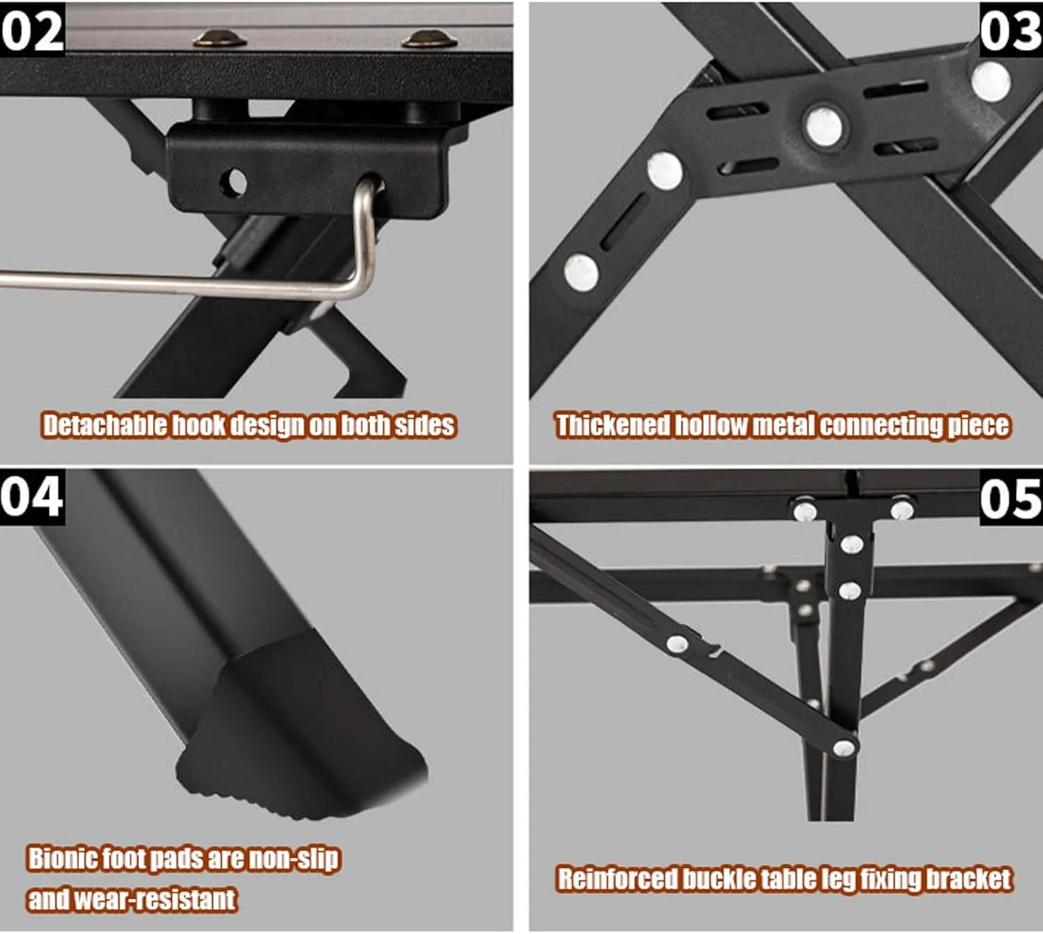 1 pcs Folding Table with 6 Chairs,Portable Folding Camping Table, Aluminum Folding Picnic Table Chairs for Indoor or Outdoor Use