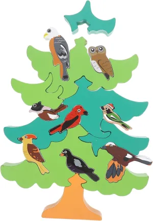 1 Set Cartoon Birds Educational DIY Tree Shaped Jigsaw Plaything for Smooth Surface Eye Protecting Design Enhances Creativity and