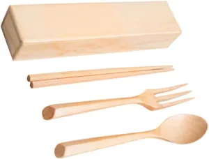 1 Set Japanese Style Portable Tableware Set Chopsticks Spoon Fork with Case Lightweight Compact Travel Utensils for Camping Office School Lunch Set