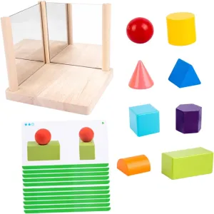 1 Set Multidimensional Cognitive Building Blocks for Shape Recognition Puzzle Mirror Blocks Early Learning Activity for Develops Intelligence and Creativity
