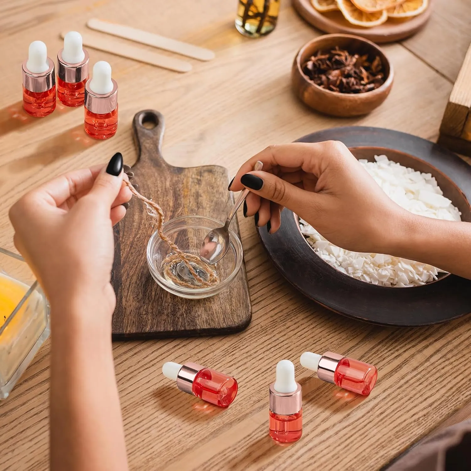 100 Pcs Mini Glass Oil Dropper Bottle Bulk, 2 ml Pink Rose Gold Essential Small Empty Bottles Sample Containers Perfume Liquid Vials with Cap for Traveling