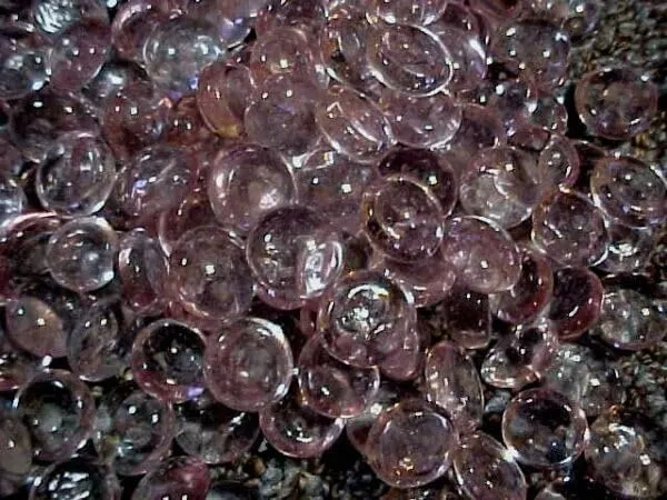 100 Pink Orchid Flat Glass Marbles GEMS VASE FILLERS Fish Tank 8.99