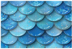 1000 Piece Jigsaw Puzzle Mermaid Fish Scales Oceanic Underwater Blue Wood Puzzle for Adults Teens Family Game Educational Toys Gifts