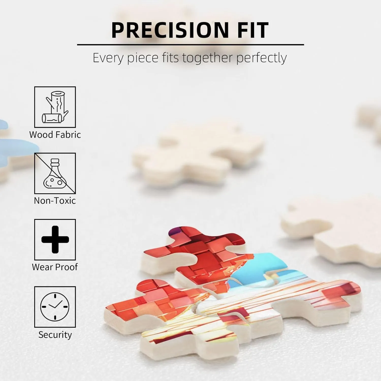 1000 Piece Jigsaw Puzzles for Adults Challenging Puzzle Wooden Picture Puzzle Personalized Custom Love Heart Cubes Wood Puzzle for Family Game Nights Gifts 29.5x19.7 inches Puzzle