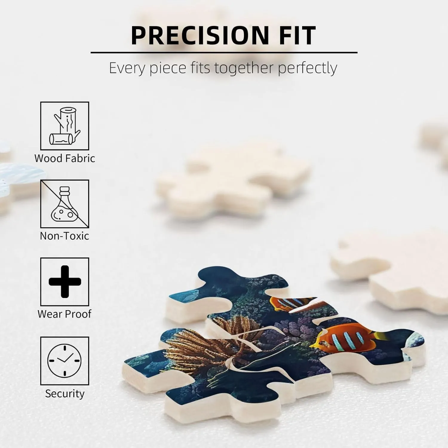 1000 Piece Jigsaw Puzzles for Adults Challenging Puzzle Wooden Picture Puzzle Personalized Custom Ocean Sea Seabed Coral Fish Wood Puzzle for Family Game Nights Gifts 29.5x19.7 inches Puzzle