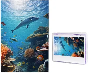 1000 Piece Jigsaw Puzzles for Adults Challenging Puzzle Wooden Picture Puzzle Personalized Custom Ocean Sea Seabed Coral Fish Wood Puzzle for Family Game Nights Gifts 29.5x19.7 inches Puzzle