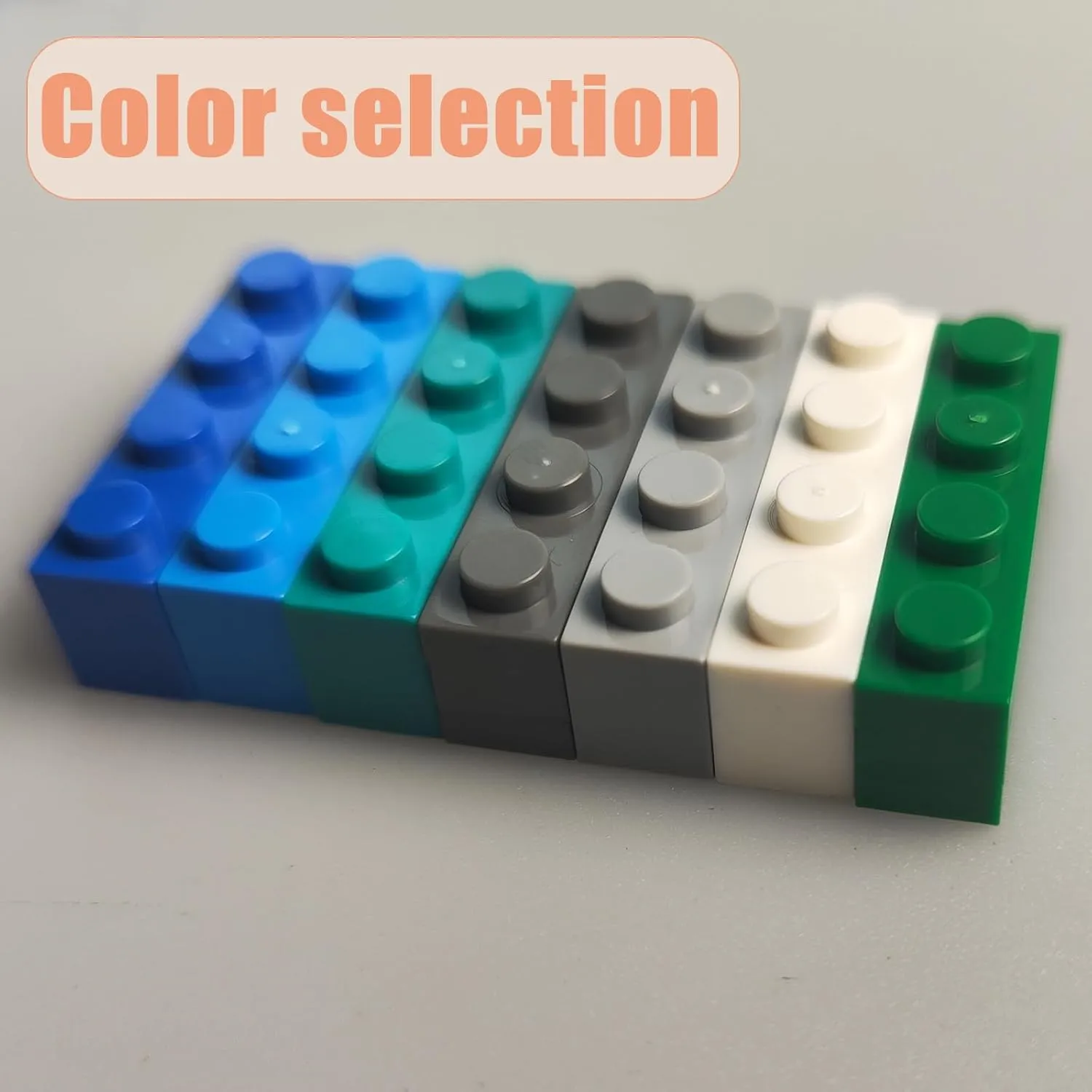 1000 Pieces Classic Building Bricks, Classic Stackable Base Plates, 3 6.3" x 6.3" Blue, Gray and Green Base Plates, Compatible with All Major Brands (Natural Colors)