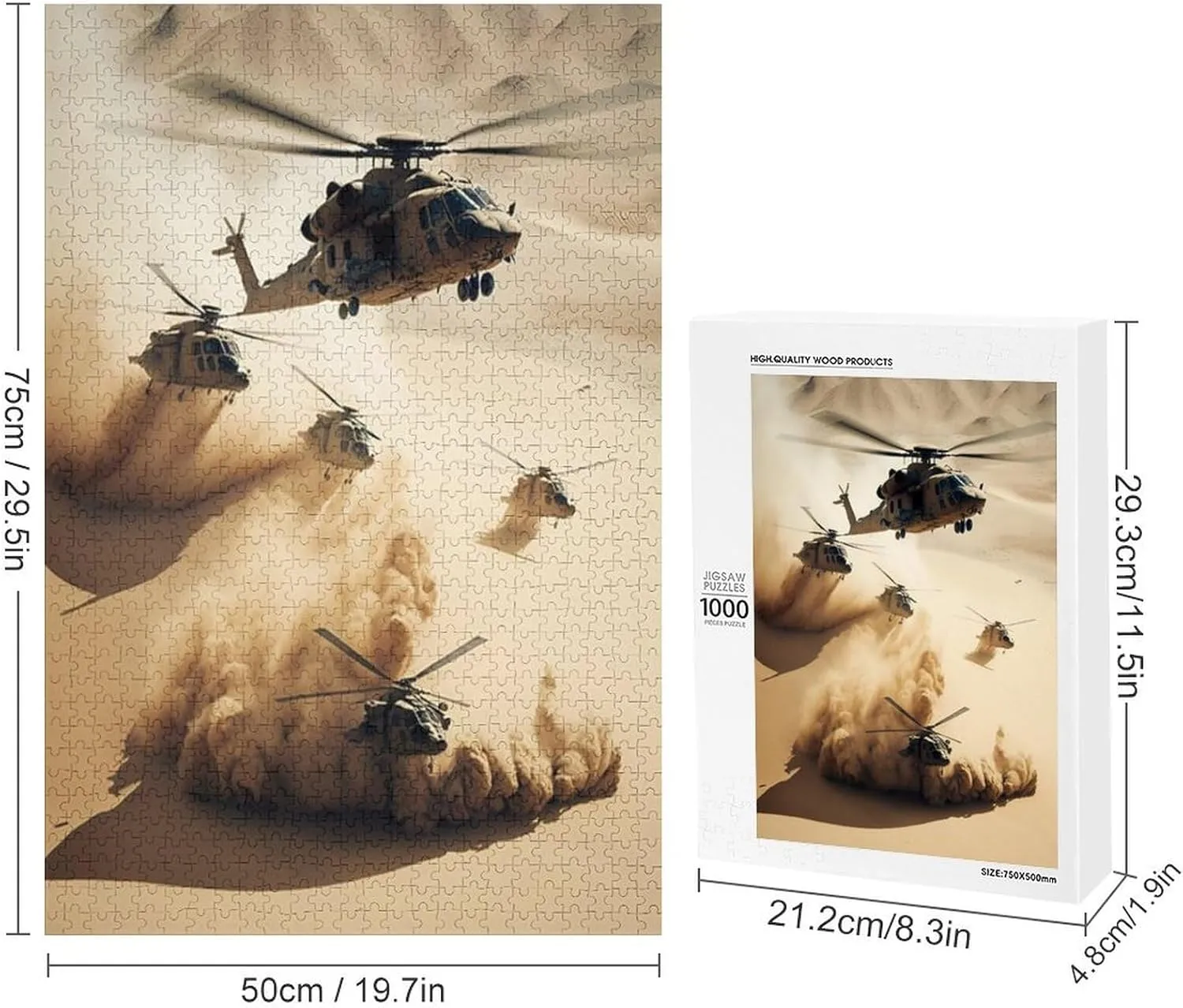 1000 Pieces Jigsaw Puzzle for Adults - Group of Military Helicopters Funny Family Interactive for Puzzles Club Decor Or Gifts for Friends