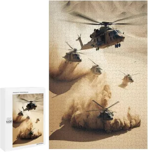 1000 Pieces Jigsaw Puzzle for Adults - Group of Military Helicopters Funny Family Interactive for Puzzles Club Decor Or Gifts for Friends
