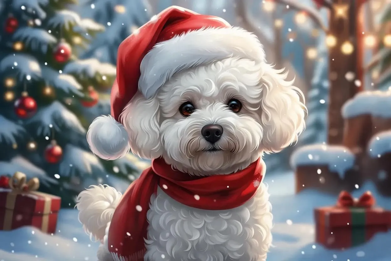 1000 Pieces Puzzle for Adult Bichon Frise Santa Anime Wooden Jigsaw Puzzles Challenging Educational Fun Interactive Toys for Family Creative Gift