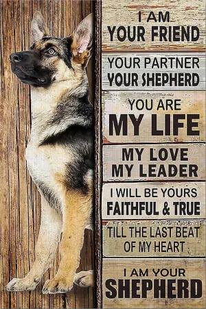 1000 Pieces Puzzle for Adult - German Shepherd I Am Your Friend Dog Lovers Wooden Jigsaw Puzzles Challenging Educational Fun Interactive Toys for Family Creative Gift