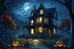 1000 Pieces Puzzle for Adult Halloween Night in The Haunted House Anime Wooden Jigsaw Puzzles Challenging Educational Fun Interactive Toys Family Creative Gift