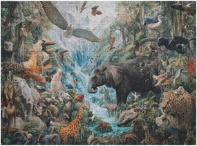 1000 Piece Jigsaw Puzzle an Elephant is Surrounded by Fish and Birds Jigsaw Puzzles Home Decor Educational Games Large Puzzle Game Toys Gift Christmas