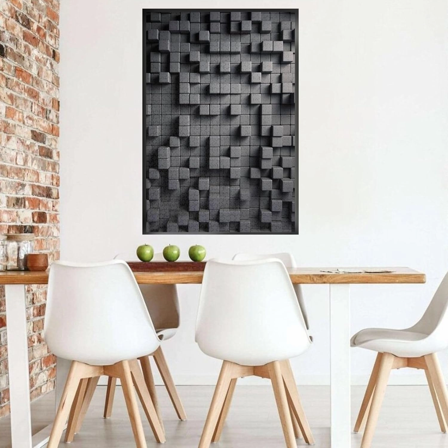 1000 Piece Jigsaw Puzzles for Adults Challenging Puzzle Wooden Picture Puzzle Personalized Custom Gray Cube Wood Puzzle for Family Game Nights Gifts 29.5x19.7 inches Puzzle