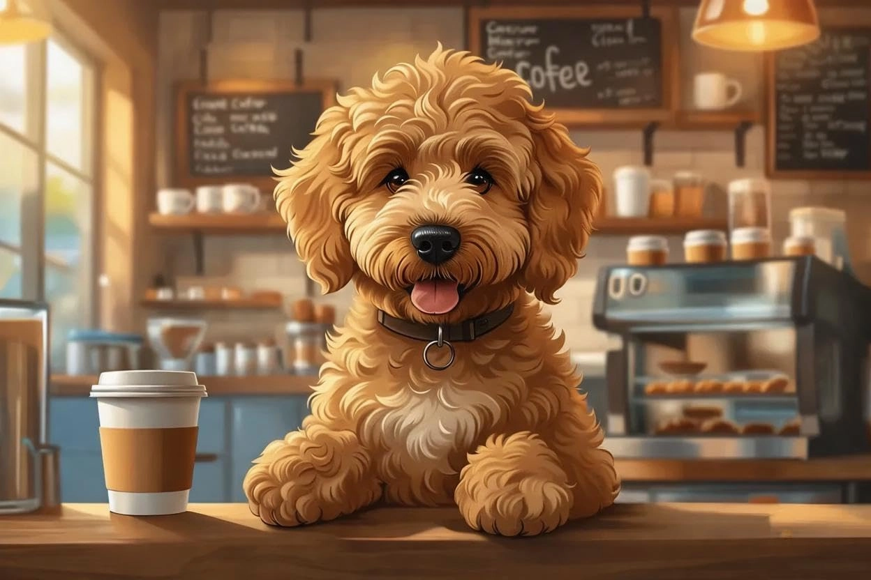 1000 Pieces Puzzle for Adult Goldendoodle Dog Coffee Anime Wooden Jigsaw Puzzles Challenging Educational Fun Interactive Toys for Family Creative Gift