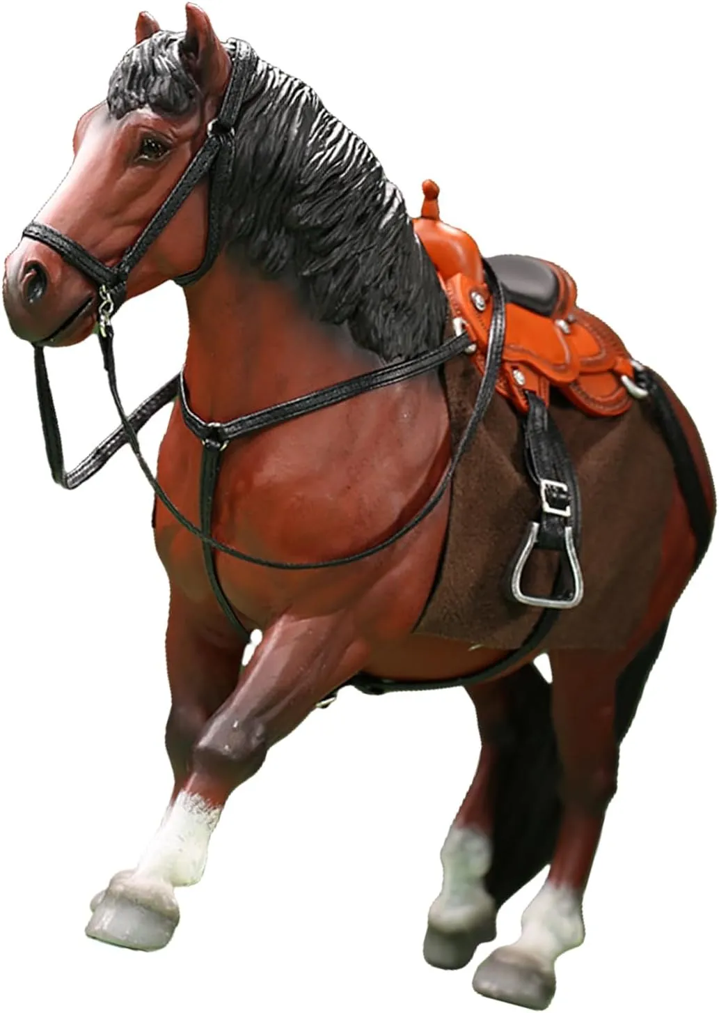 1/12 Pack Horse Model Figurine Action Figure with Harness Dollhouses Accessories Display Decoration