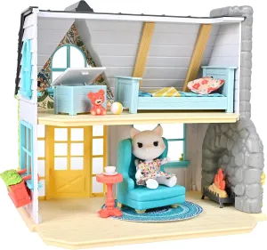 11" Tall Sunflower Cottage Doll Playset, 17 Pieces,White