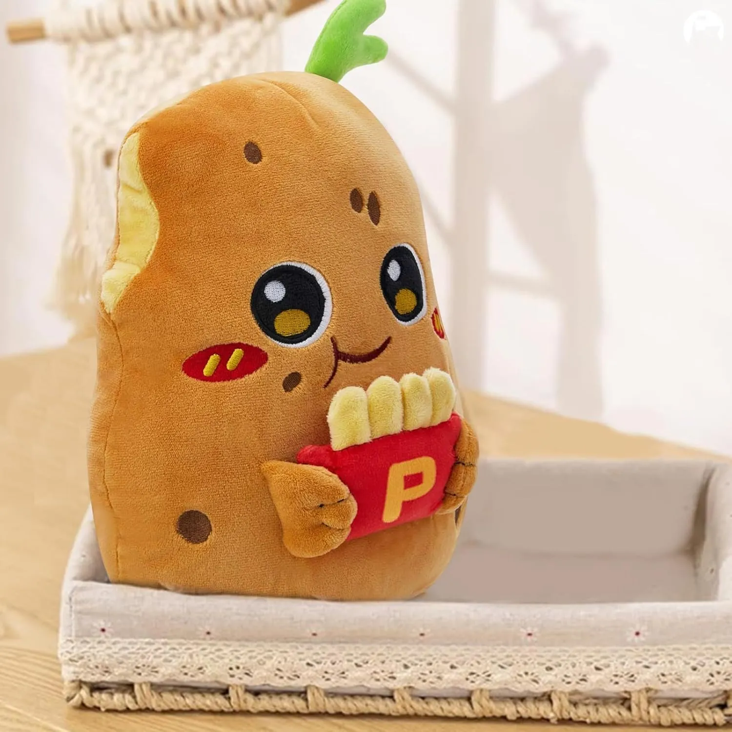 12-Inch Kawaii Potato Plush with French Fries Potato Stuffed Animal Soft Plush Food Toys for Kids Birthday Gifts