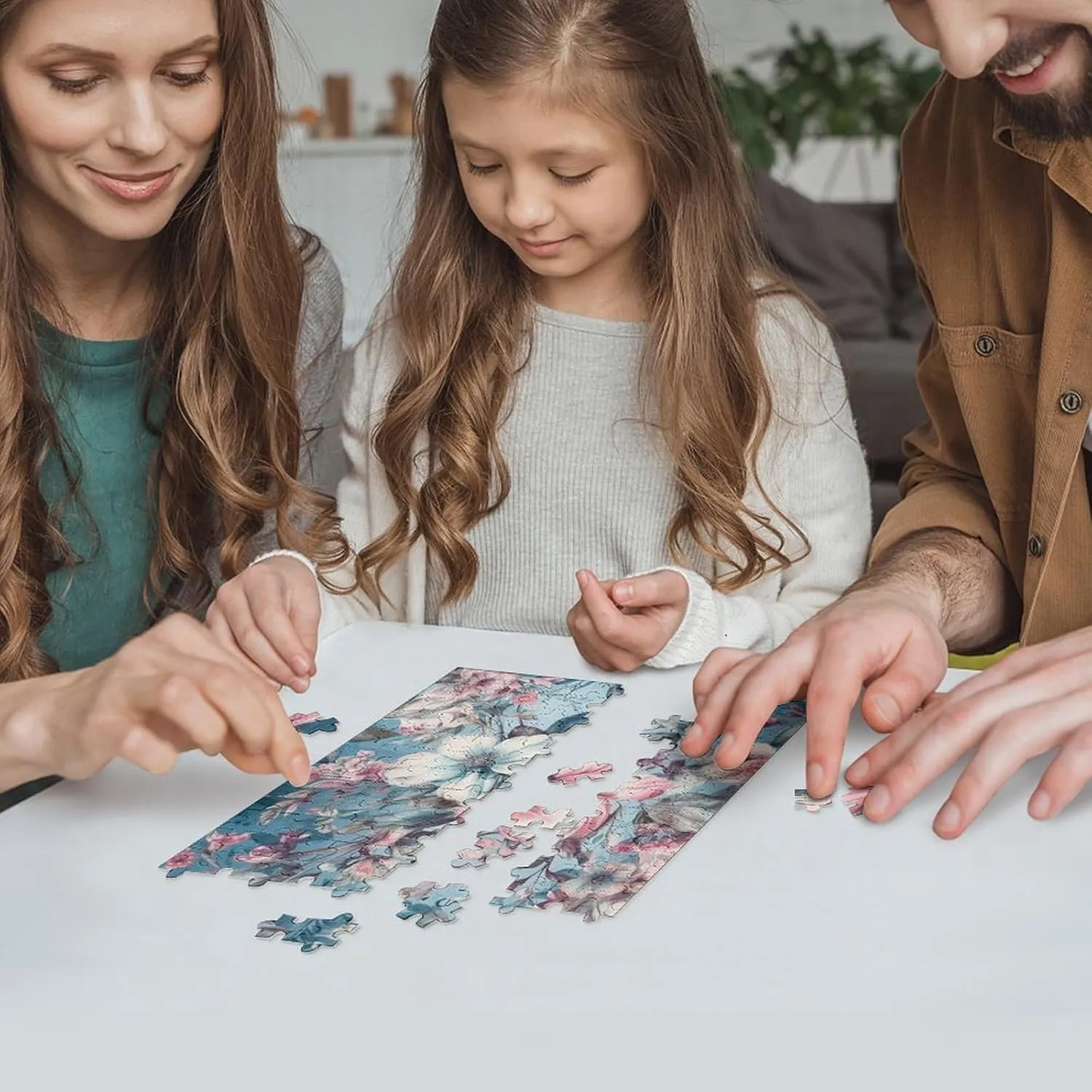 120 PCS Jigsaw Puzzle for Adults Personalized Picture Puzzle Unique Puzzles for Adults Pet Puzzle Wedding Puzzle Romantic Natural Flowers Family Reunion Puzzle
