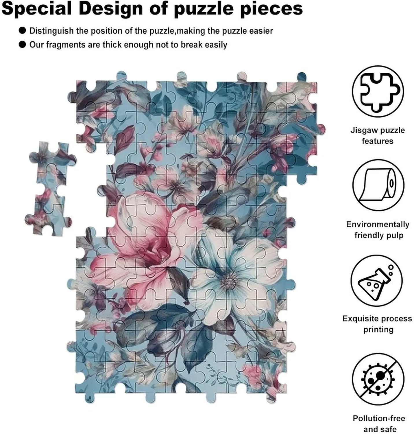 120 PCS Jigsaw Puzzle for Adults Personalized Picture Puzzle Unique Puzzles for Adults Pet Puzzle Wedding Puzzle Romantic Natural Flowers Family Reunion Puzzle