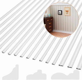 12 Pcs Miniature Dollhouse Trim Dollhouse Accessories 3 Styles on 1: 12 Scale 16'' Long Wooden Trims Finishing Corner