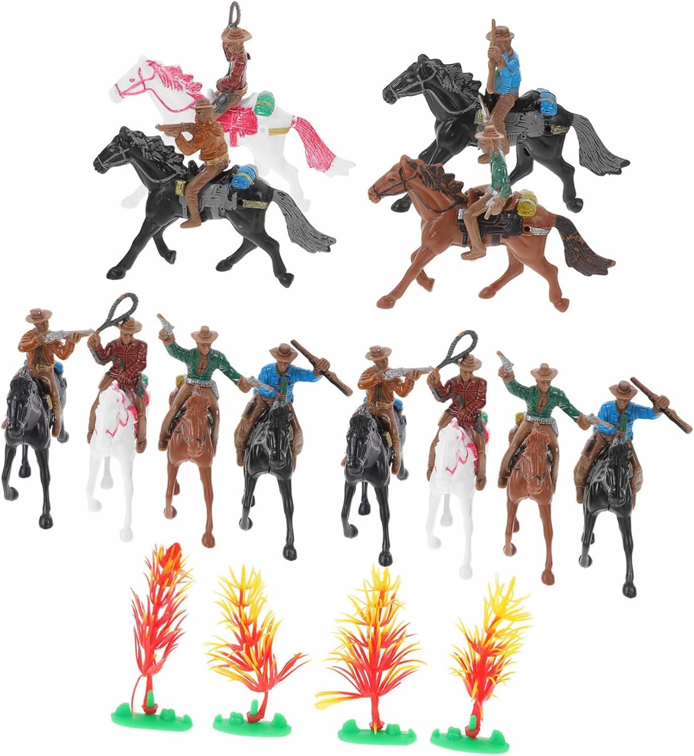 12Pcs Micro Human Models Western Figures Desktop Adornments for Table Layout Decor Realistic Cowboy Action Figures for Table Dollhouse School Projects