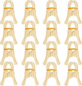 16 Pcs Wooden Play Clips for Kids Fort Building Clips Wood Play Clips Wooden Fort Clips Game Silk Clips for Child Blankets Silk Construction School Playground Building Games