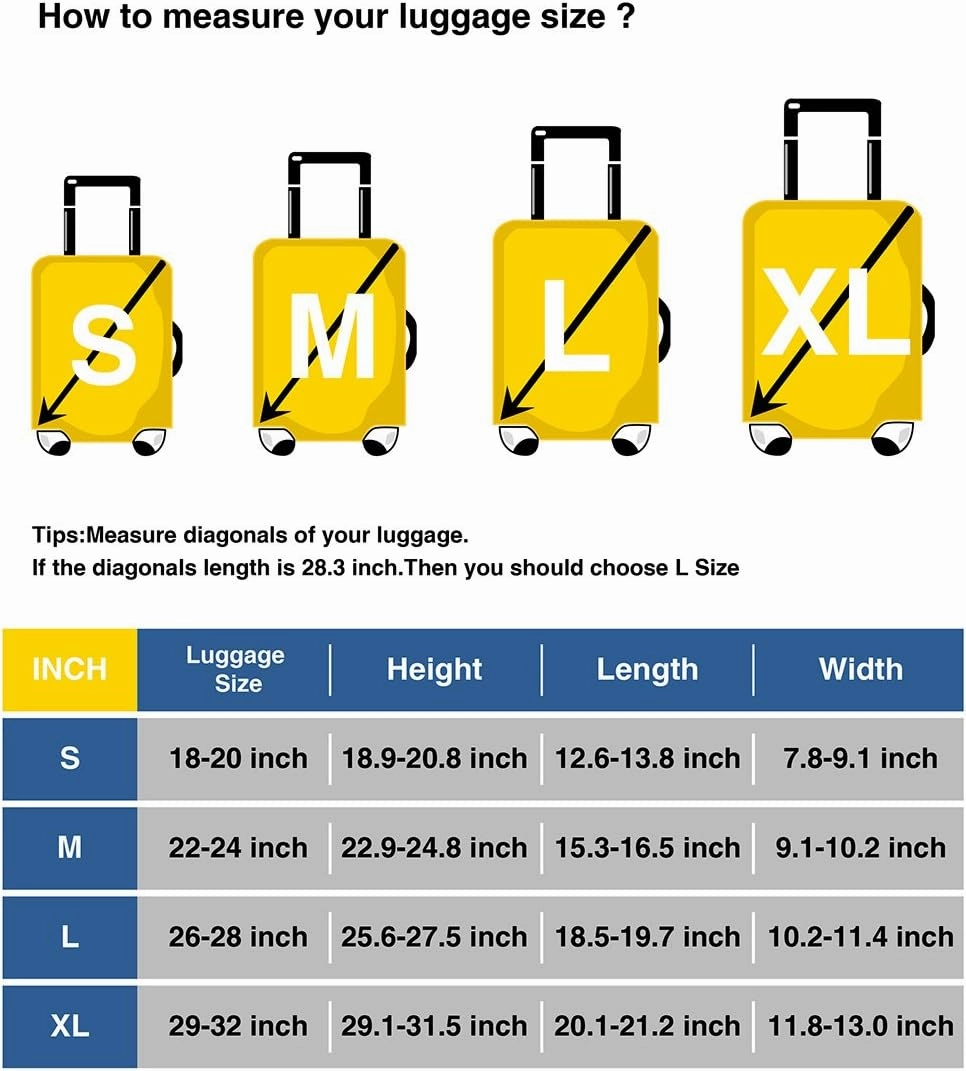 18/20/24/28/32 Inch Spandex Travel Luggage Cover - Maple Leaves Fashion DIY Creative Design Anti-Scratch Stretchy Travel Suitcase Protector Baggage Covers