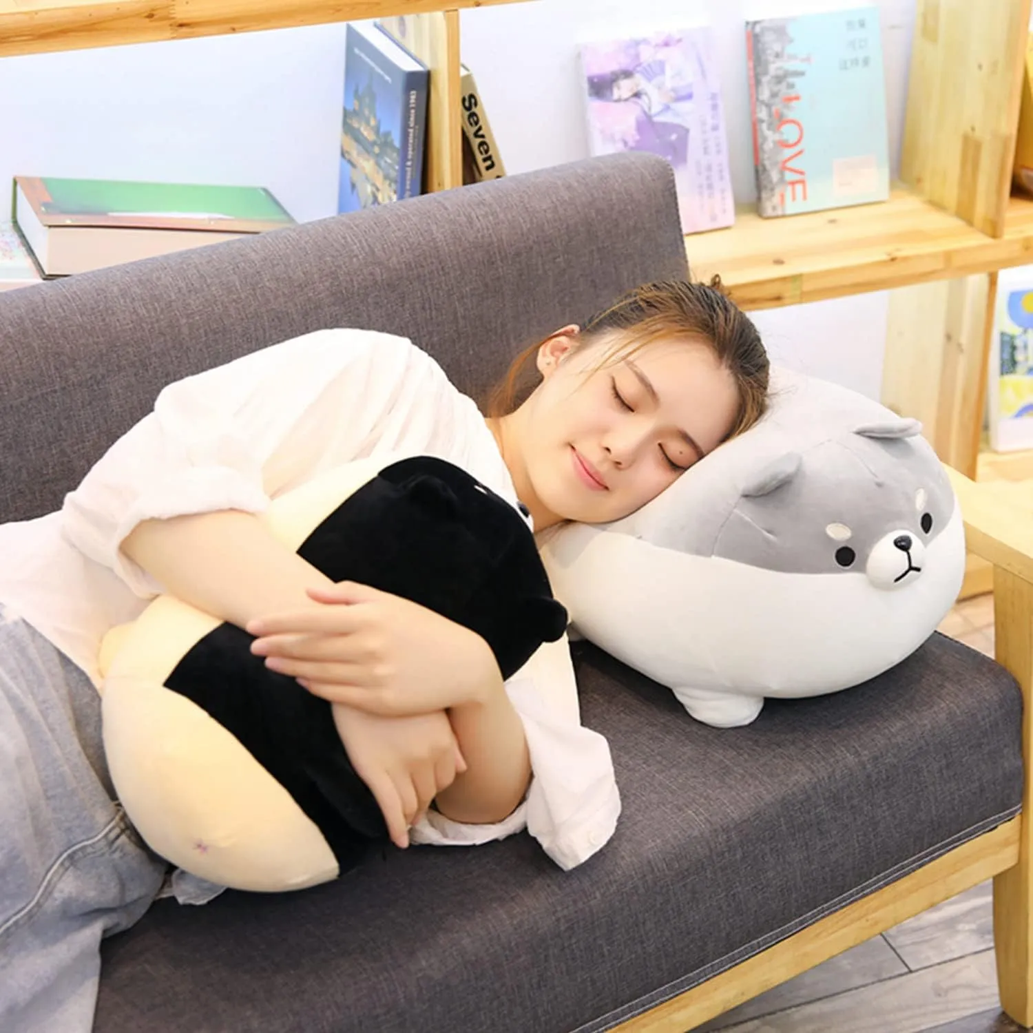 19.6" Fat Dog Plush Pillow Shiba Inu, Cute Corgi Stuffed Animals Plushies Toy Doll Festival