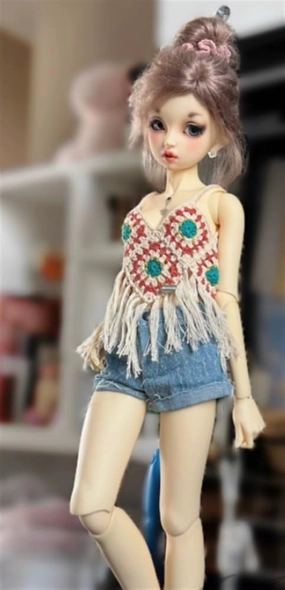 1/3 Scale Colorful Vest Casual Vest Clothes for 60 cm Female Action Figure Doll Clothes Toy (Clothes Only, Doll Not Included)