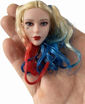 1/6 Scale Female Head Sculpt European Girl Colorful Hair Head Carving Carved for 12inch PH TBL JO Action Figure Collection (Normal Ddition)