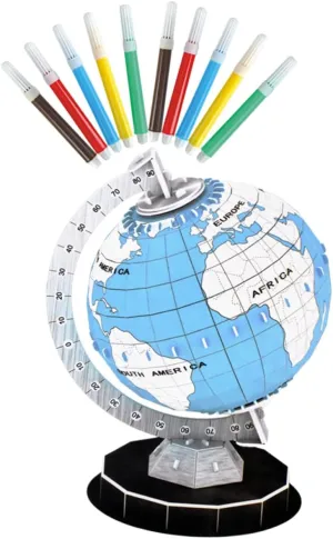 1Set Globe Puzzle DIY Kit for Educational Learning Portable and Safe Fun for Interactive Puzzle to Boost Creativity and Spatial Imagination Birthday Present