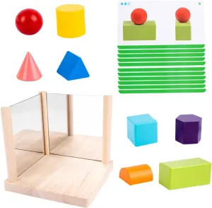 1Set Mirror Building Block Geometric Shape Cognitive Activity for Early Education Natural Blocks for Developing Intelligence and Logical Thinking