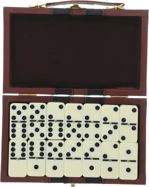 1set Retro Dominoes Game Set with Case Compact Travel Entertainment Blocks for Friends for Recreational Fun and Learning Fall-Resistant Design