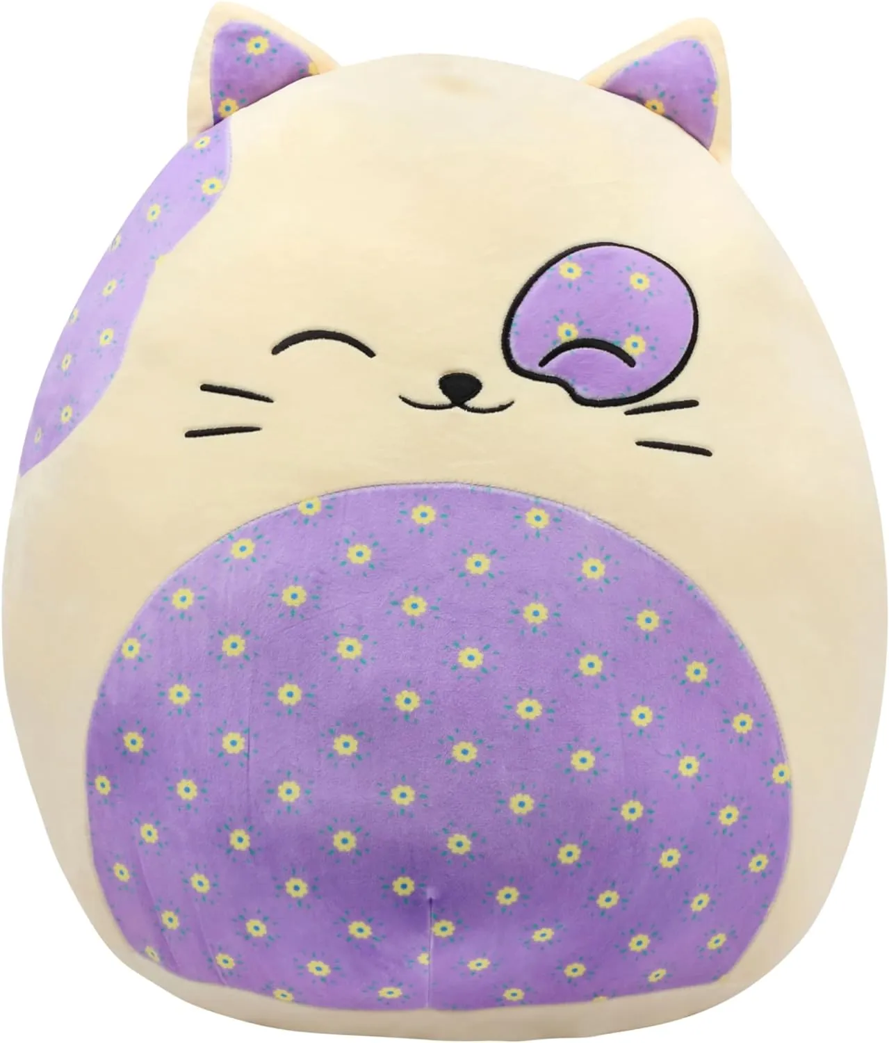 20-Inch Large Cat Plush Pillow with Floral Belly Cute Plush Toy Soft Kitty Pillow Giant Kitty Stuffed Animal Birthday Christmas Festival Gifts for Kids Girls Adults