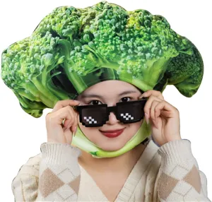 2023 Realistic Cabbage,Broccoli,Corn Hat Cap Plush Vegetable Dress Up Mask for Halloween Christmas Party Costume Props
