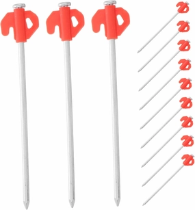 20pcs Windproof Metal Tent Stakes Heavy Duty Ground Pegs for Camping Lawn Decorations and Garden Use Quick Setup Portable Stable Anchoring for Outdoor Adventures