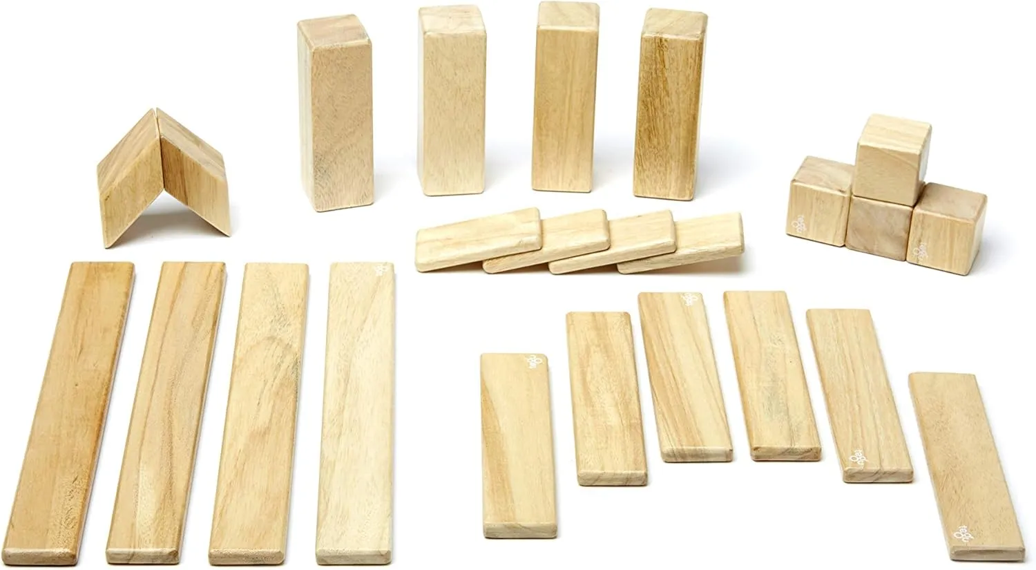 24 Piece Tegu Magnetic Wooden Block Set, Natural, 1-99 years old