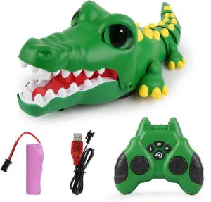 2.4G Remote Control Crocodile for Kids,RC Big Eyes Crocodile Toy，Interactive Dancing Programming Electronic Chomping Action ，Programmable with Sound for Boys and Girls Age 6, 7, 8, 9, 10 Gifts