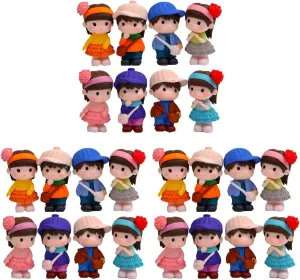 24pcs Mini Figurines Statue Miniature Action Figure Cake Doll Birthday Statues Decorative Landscape Boys Toppers Gift Colorful Garden Kawaii Girls Car Cute DIY Ornament Micro