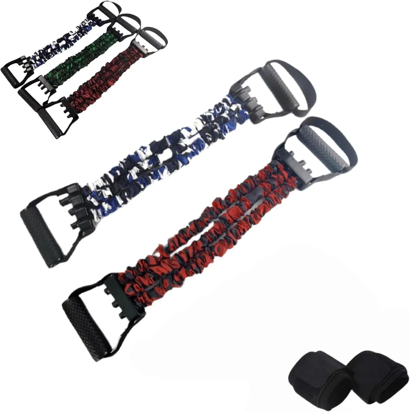 3 Hole Resistance Stretcher,New Adjustable Natural Latex 3-Hole Resistance Stretcher,Pedal Resistance Band with Handle,High Elasticity Tear-Resistant Exercise Bands for Workouts