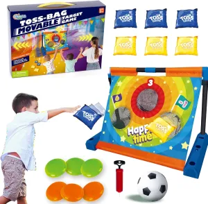 3-in-1 Movable Target Bean Bag Toss Game, Football, Frisbee, Kid's Indoor/Outdoor Toys Birthday or Christmas Party Game for Toddlers Boys Girls juegos para niños