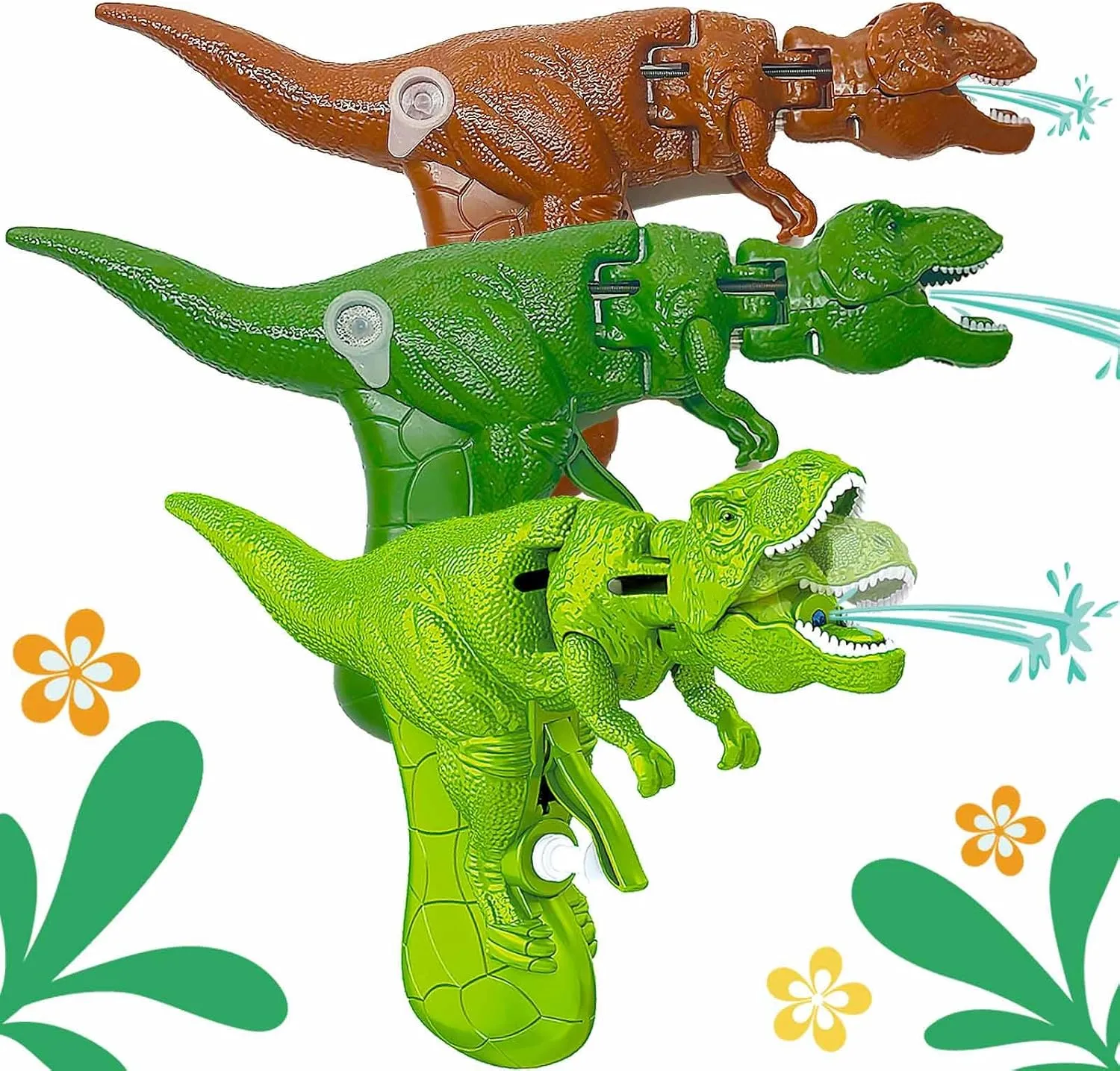 3 Pack Dinosaur Water Gun，Water Guns for Kids Ages 4-8 Dinosaur Mouths Can Open and Close When Spraying Water, Suitable for Swimming Pools/Beaches/Courtyards/Party Games