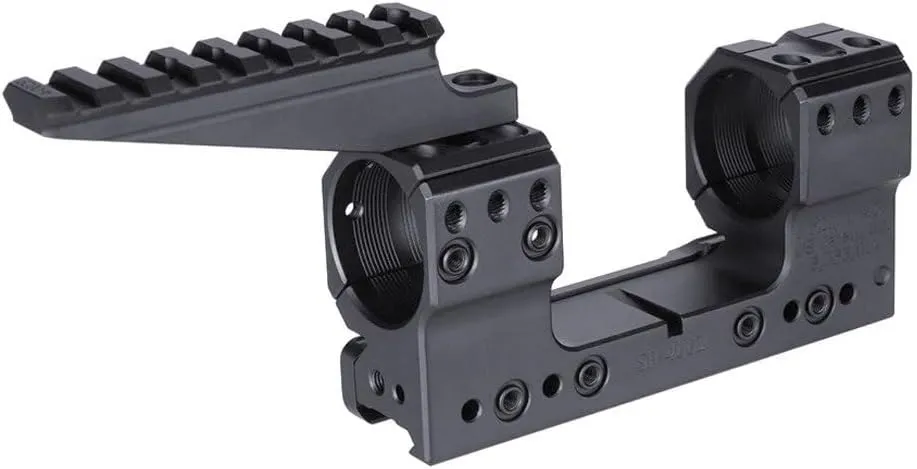 30/34mm Tube Dual Ring Scope Cantilever Mount & Top Extend Rail Base Mounting Set Combo With Integrate Bubble Levels & 10-Degree Wedge，1.54/1.93" Optical Centerline Height，For Standard 20mm Rail