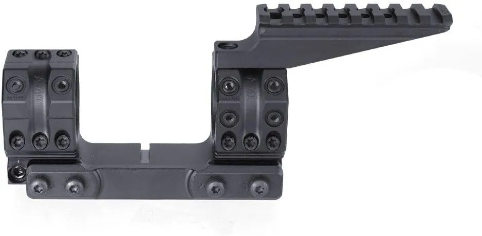 30/34mm Tube Dual Ring Scope Cantilever Mount & Top Extend Rail Base Mounting Set Combo With Integrate Bubble Levels & 10-Degree Wedge，1.54/1.93" Optical Centerline Height，For Standard 20mm Rail