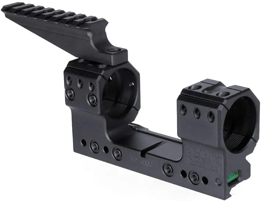 30/34mm Tube Dual Ring Scope Cantilever Mount & Top Extend Rail Base Mounting Set Combo With Integrate Bubble Levels & 10-Degree Wedge，1.54/1.93" Optical Centerline Height，For Standard 20mm Rail