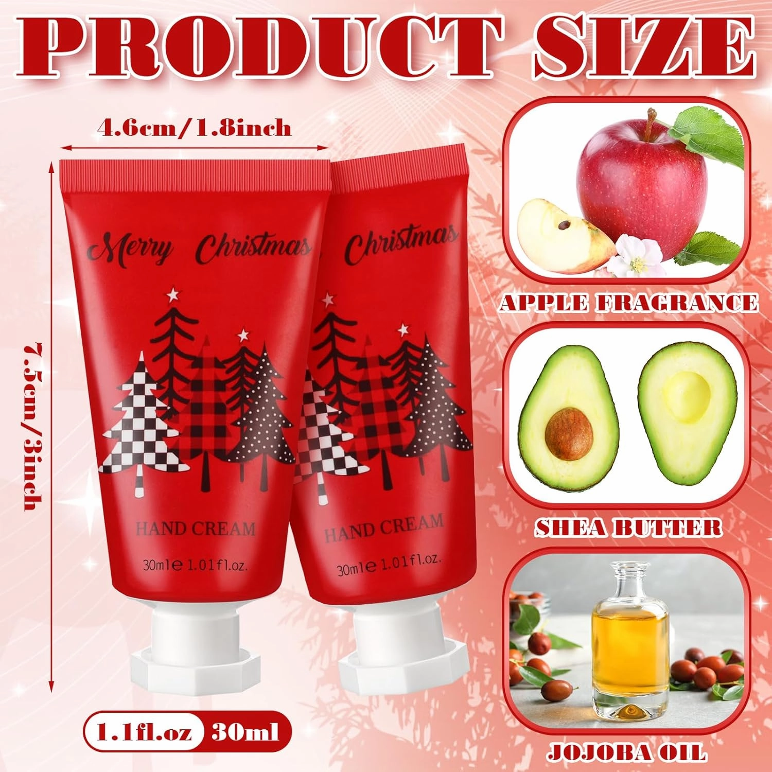 30 Pcs Christmas Hand Cream Gift Bulk Christmas Gifts for Women Mini Hand Lotion Set 1.1 Fl oz Travel Size Hand Cream for Dry Skin Men Women Mom Coworkers(Christmas Tree)