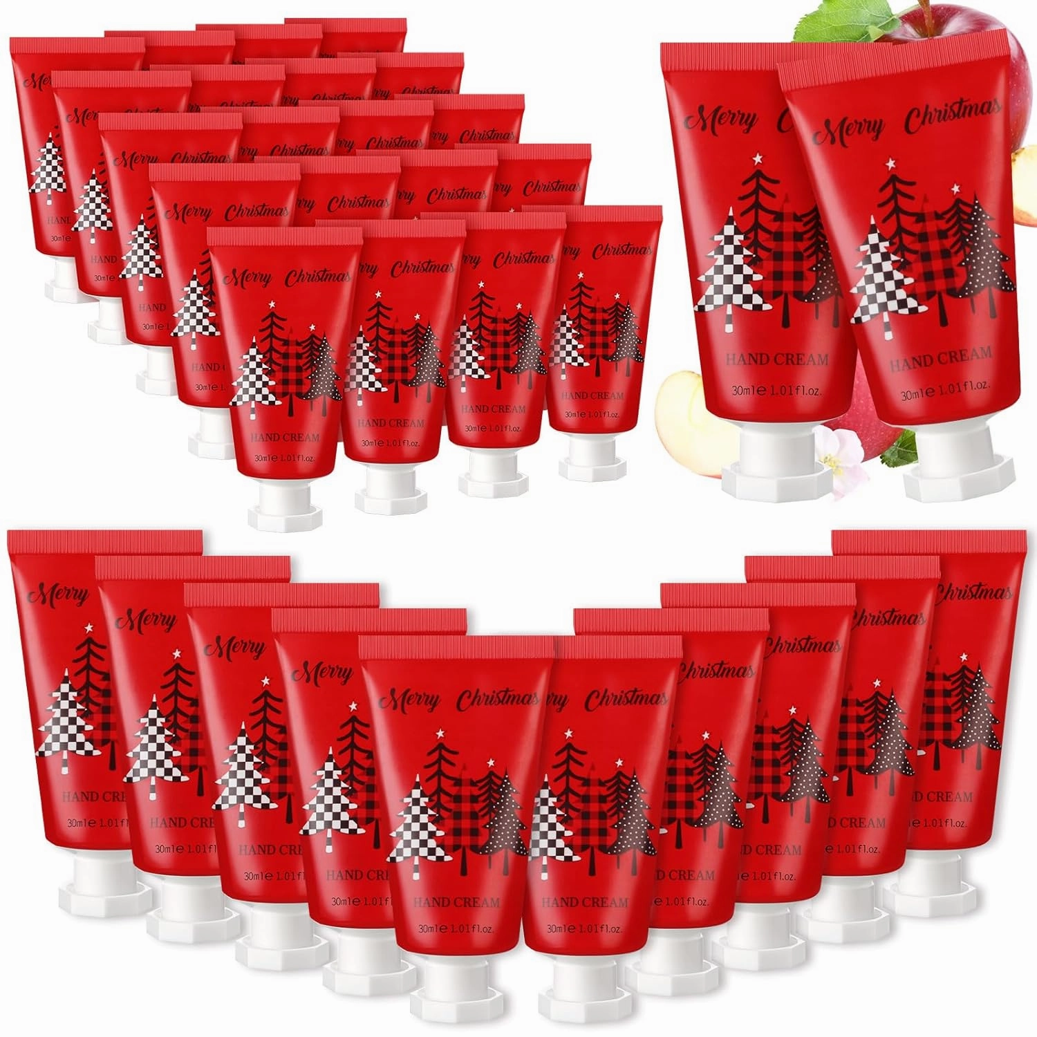 30 Pcs Christmas Hand Cream Gift Bulk Christmas Gifts for Women Mini Hand Lotion Set 1.1 Fl oz Travel Size Hand Cream for Dry Skin Men Women Mom Coworkers(Christmas Tree)