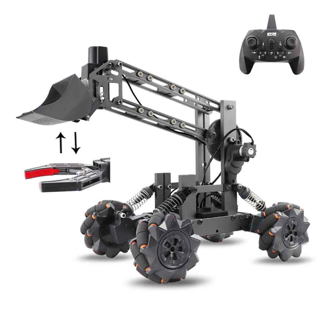 3D Alloy remote control multi-function four-wheel drive construction vehicle DIY assembly manipulator   forklift