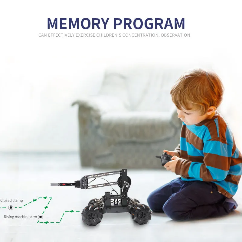 3D Alloy remote control multi-function four-wheel drive construction vehicle DIY assembly manipulator   forklift